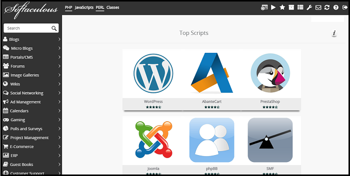 List of Applications in Softaculous App Installer